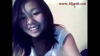 Cute Asian Teen Dildos coupled with Strips in Dormroom 2