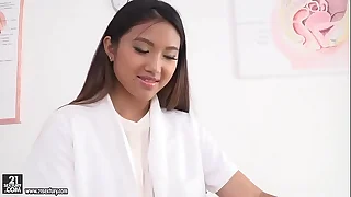 Asian slutty take charge of got double penetrated - Mai Thai&comma; Thomas Stone and Csoky Ice